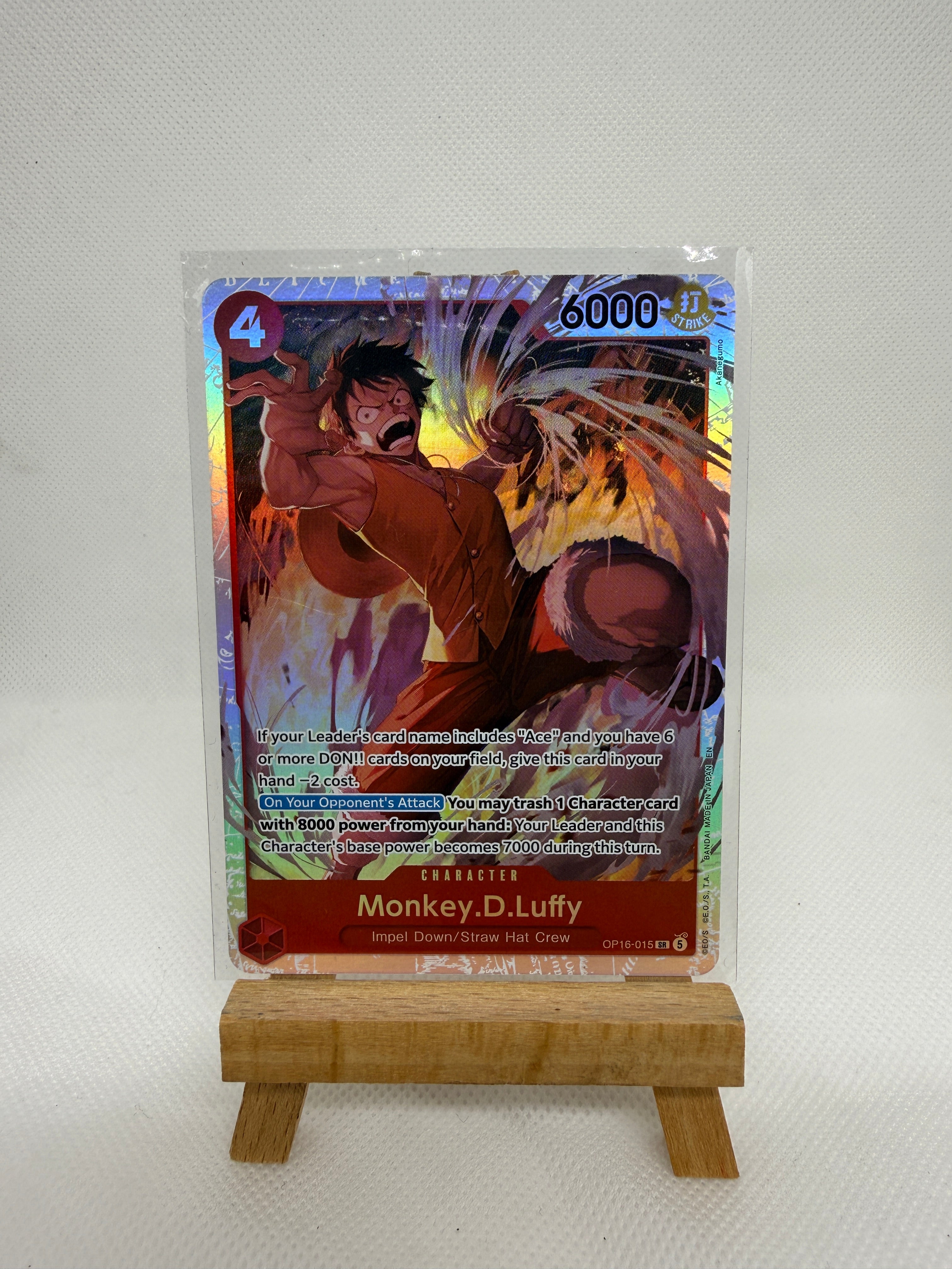 Monkey D. Luffy SR OP16-015 The Time of Battle ONE PIECE English, With toploader