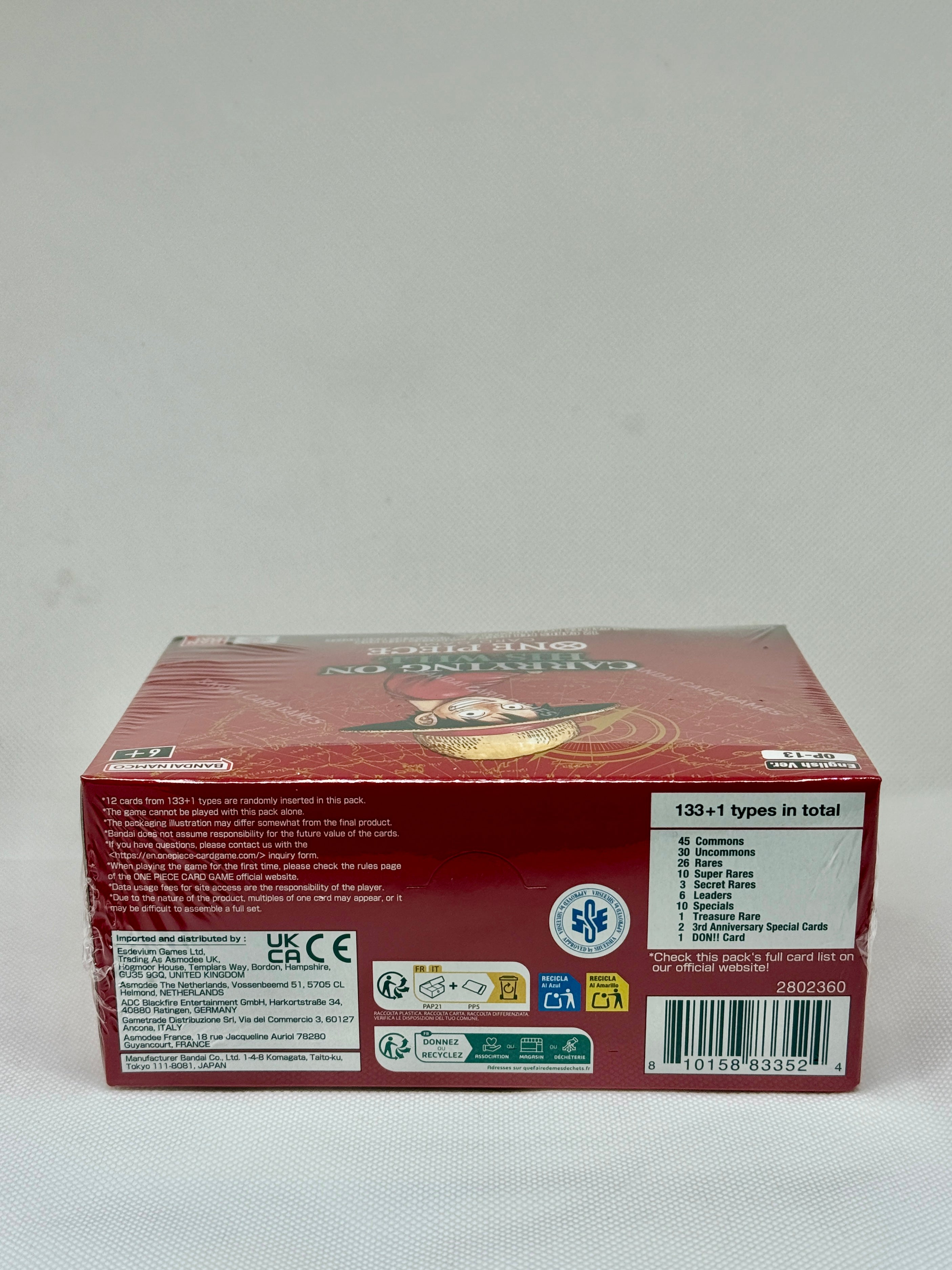 One Piece TCG: OP13 Carrying On His Will Booster Box Sealed English UK New